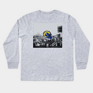 80's Rams Helmet [Vintage Distressed] Kids Long Sleeve T-Shirt